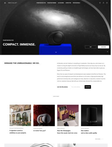 eCommerce website: Devialet