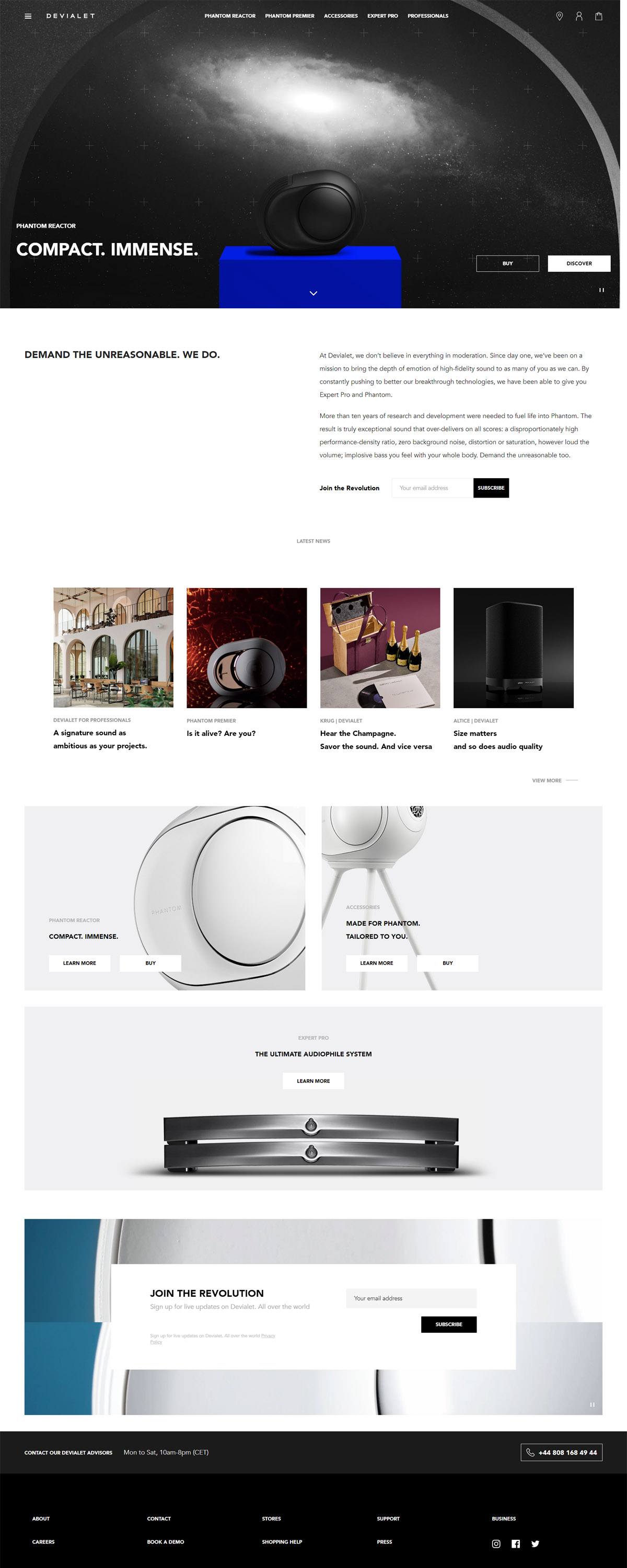 eCommerce website: Devialet