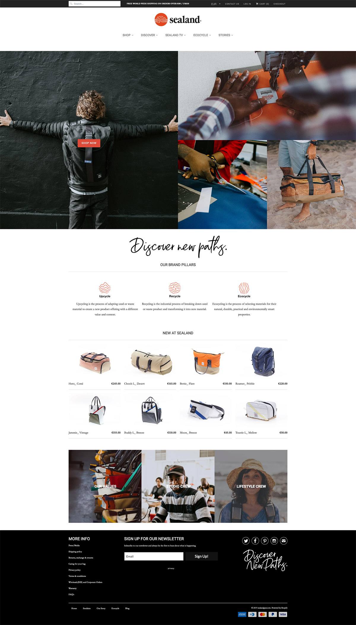 eCommerce website: Sealand Gear