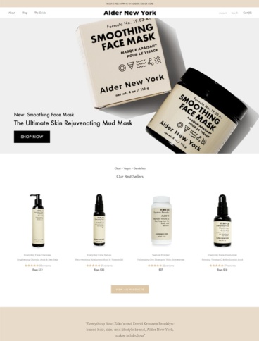 eCommerce website: Alder New York