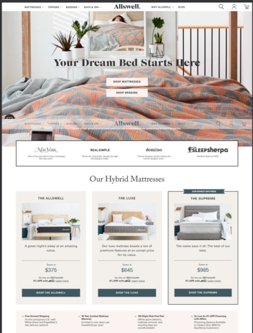 eCommerce website: Allswell