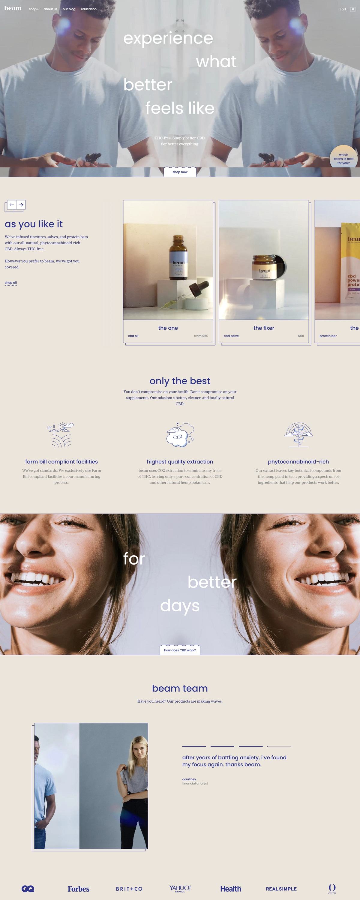 eCommerce website: Beam