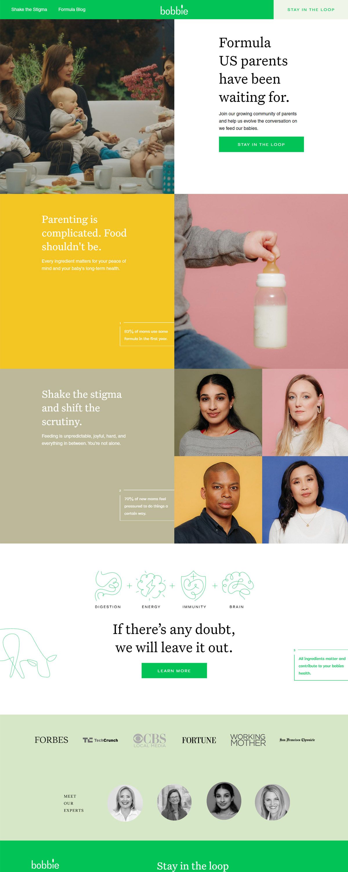 eCommerce website: Bobbie Baby