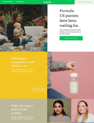 eCommerce website: Bobbie Baby