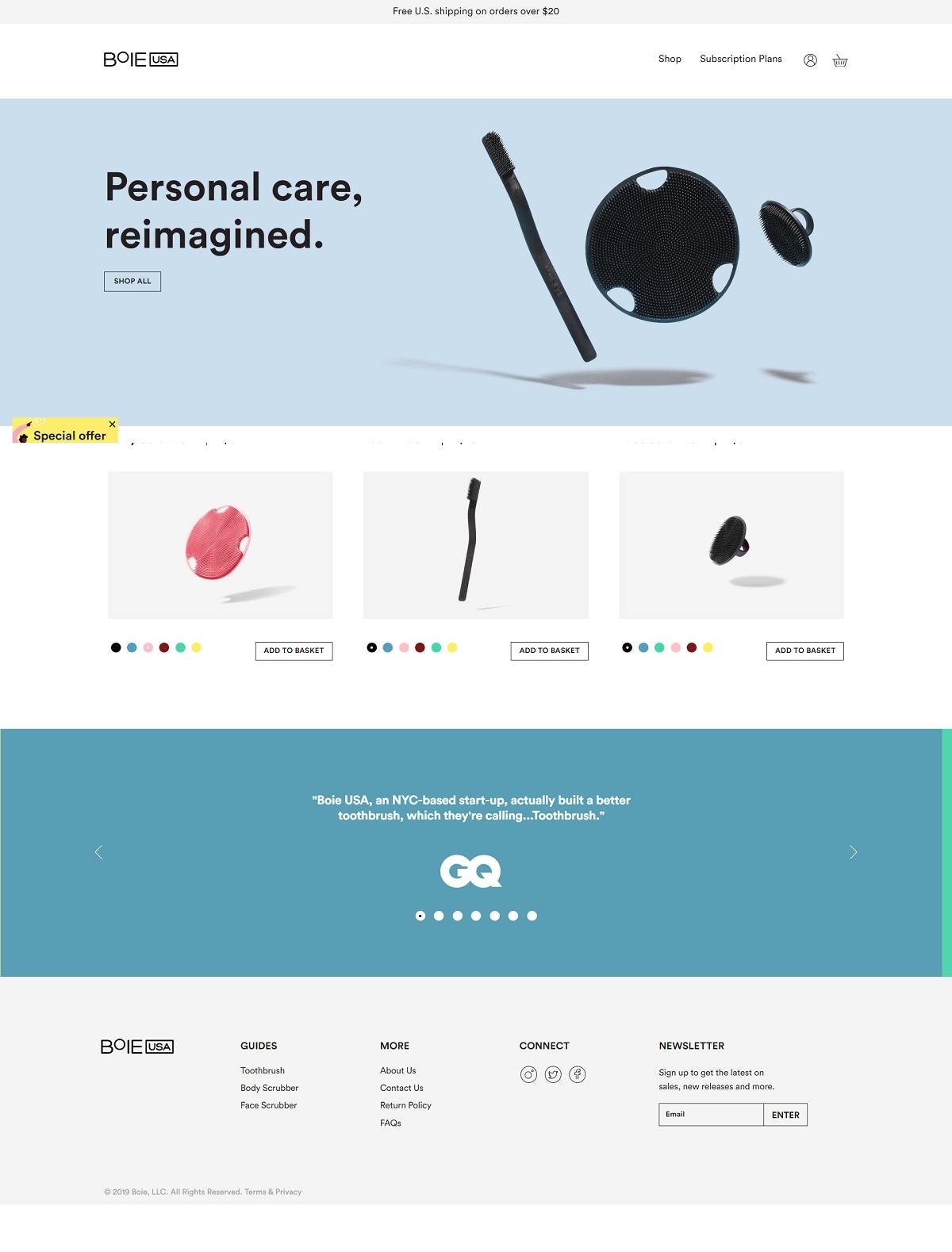 eCommerce website: Boie USA