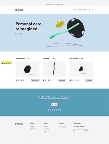 eCommerce website: Boie USA