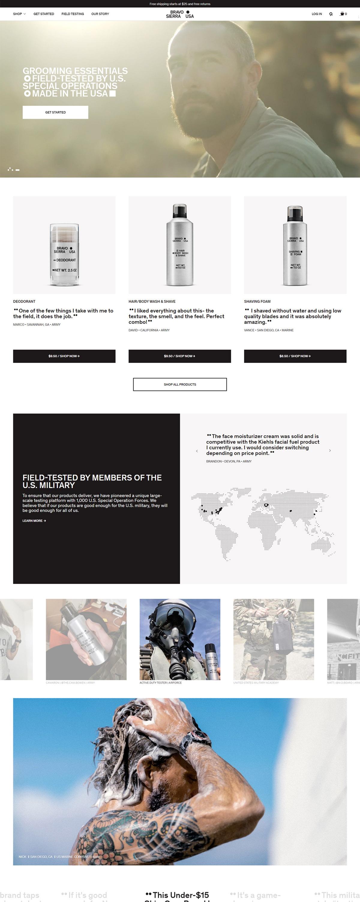 eCommerce website: Bravo Sierra