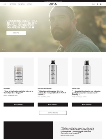 eCommerce website: Bravo Sierra