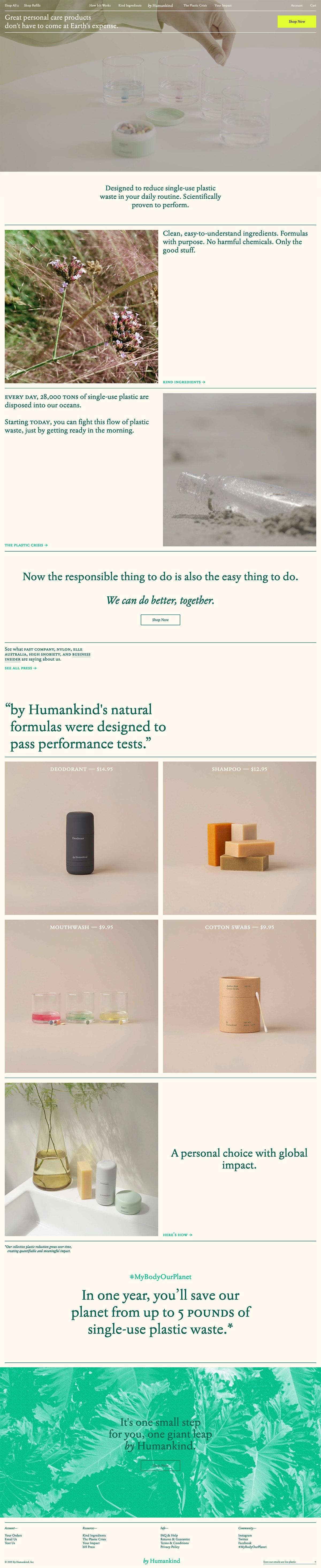 eCommerce website: by Humankind