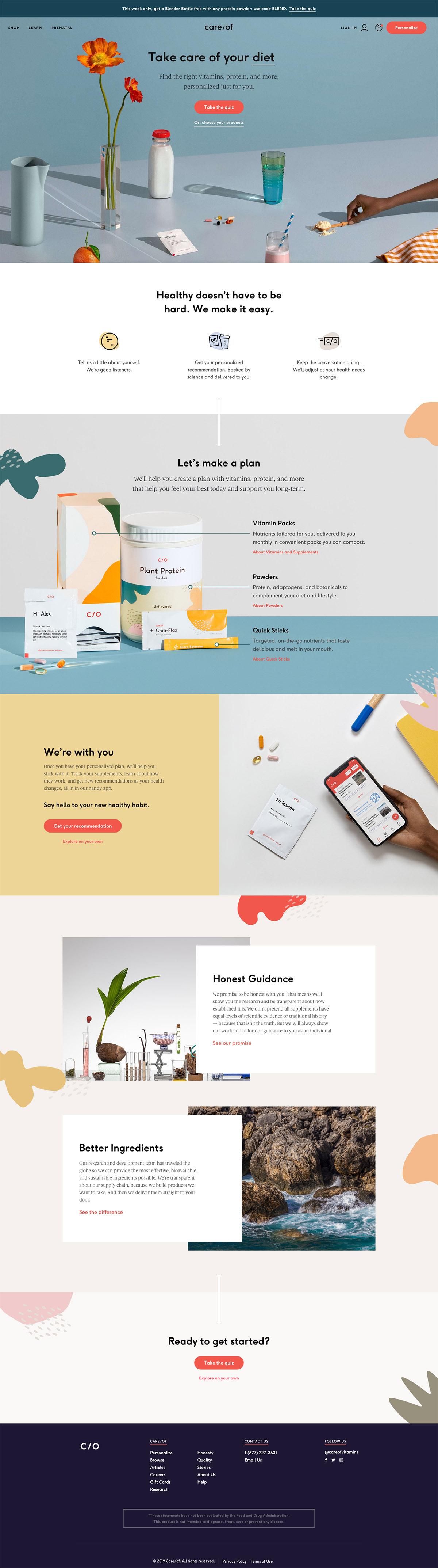 eCommerce website: Care/of