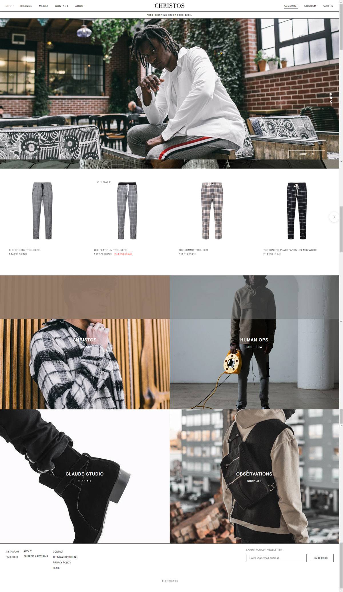 eCommerce website: Christos