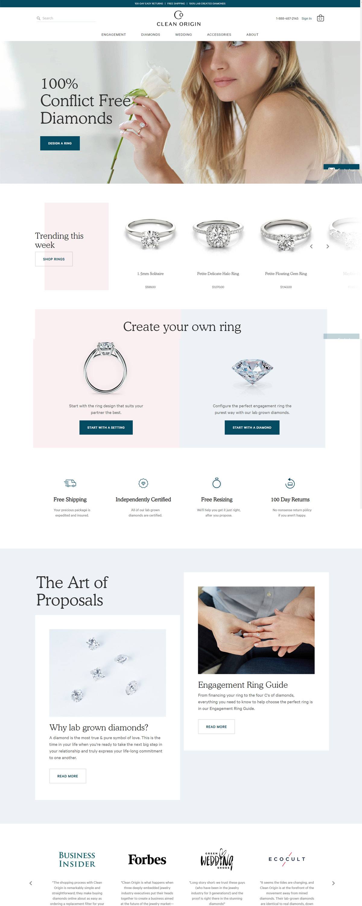 eCommerce website: Clean Origin