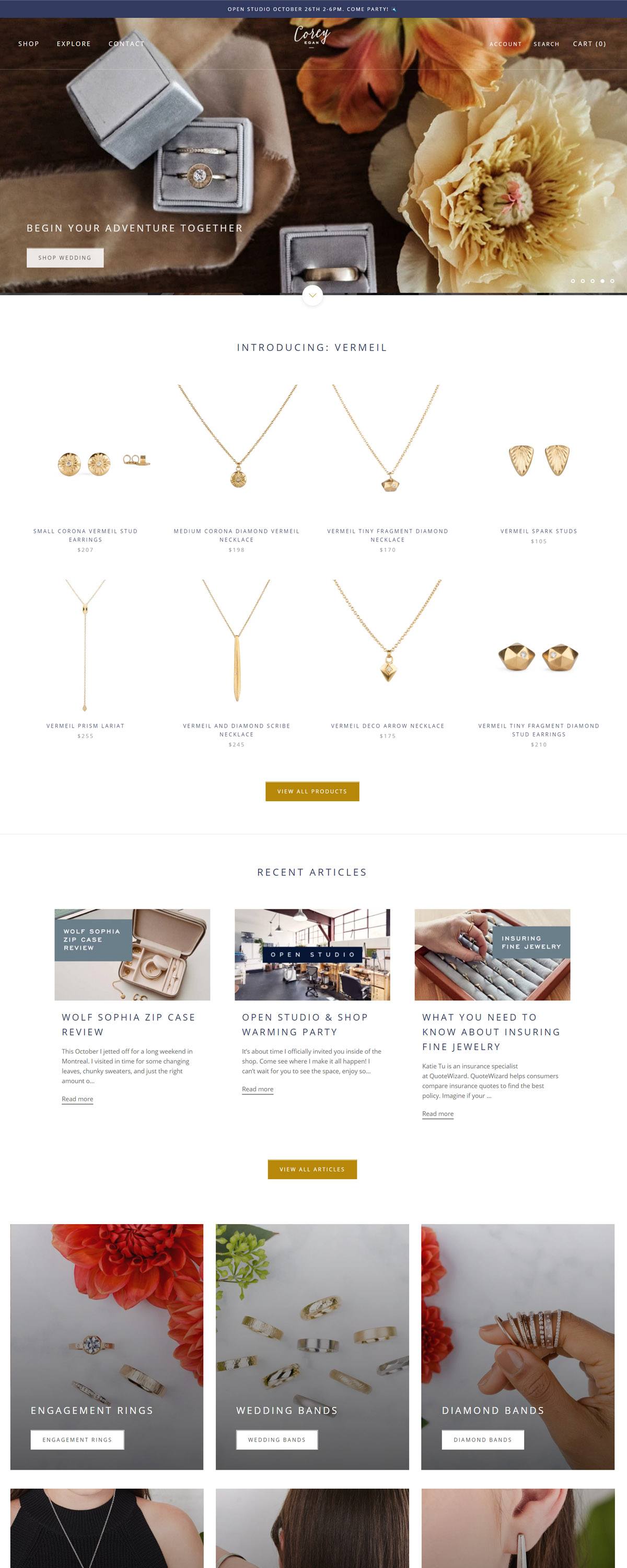 eCommerce website: Corey Egan