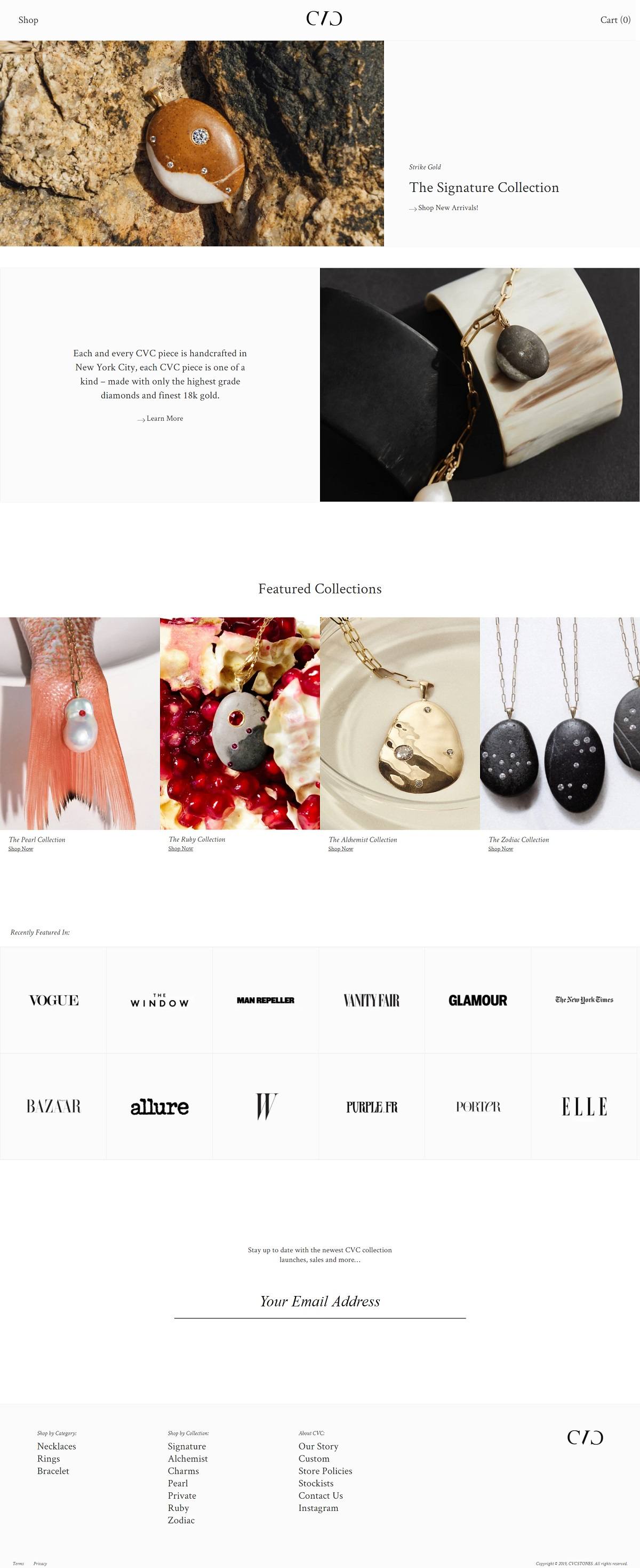 eCommerce website: CVC Stones