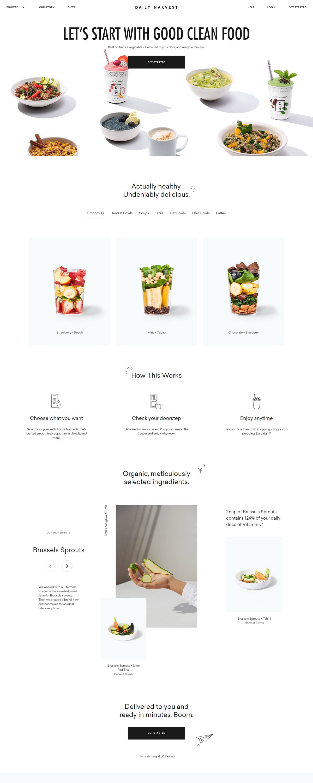 eCommerce website: Daily Harvest