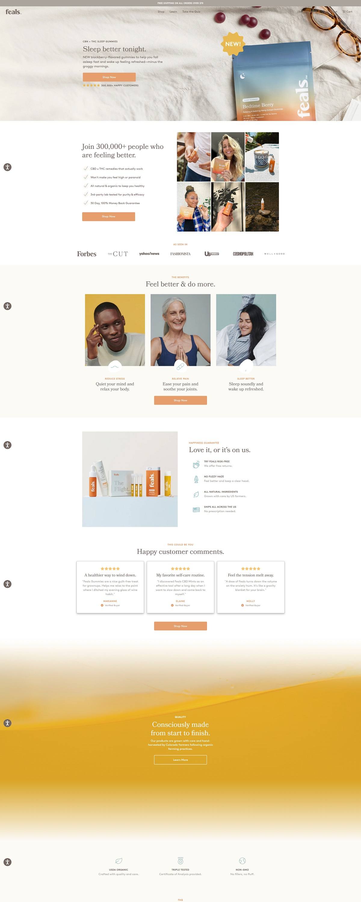 eCommerce website: Feals