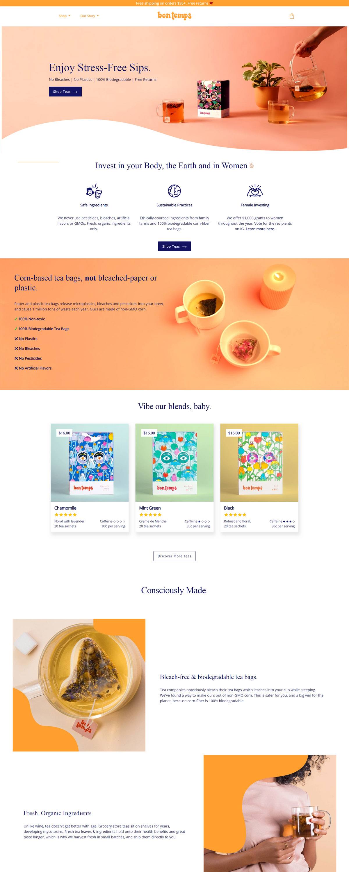 eCommerce website: Bon Temps