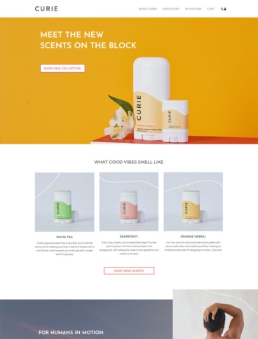 eCommerce website: Curie