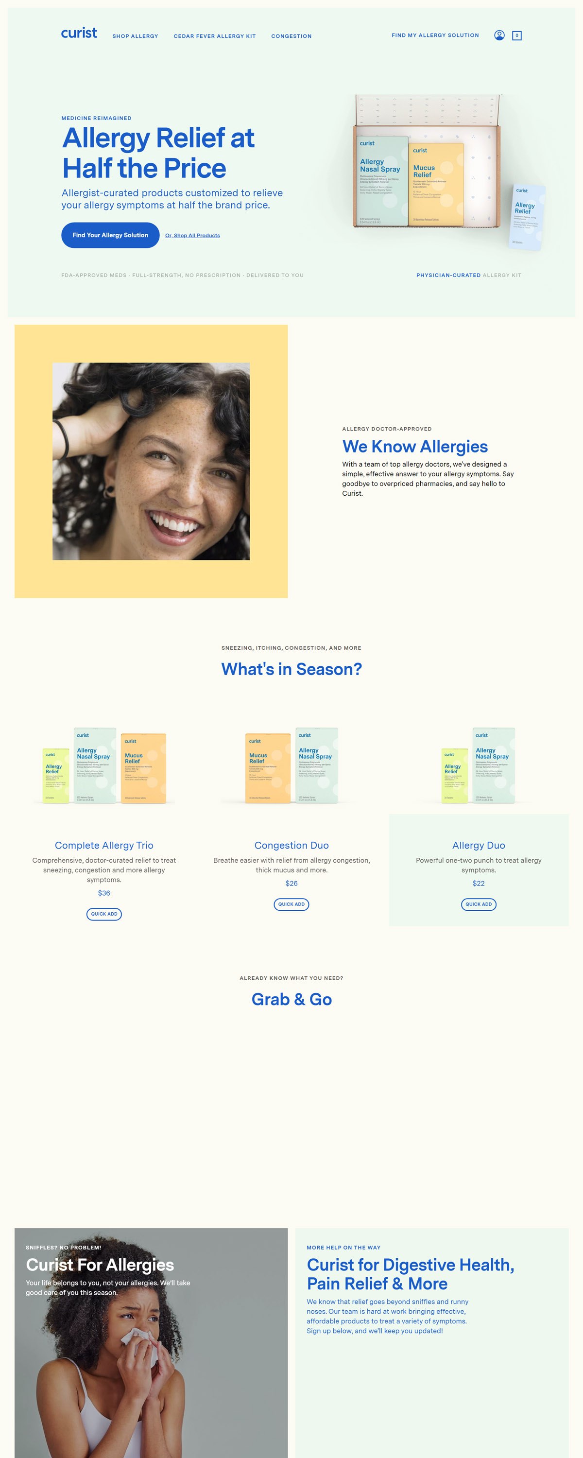 eCommerce website: Curist