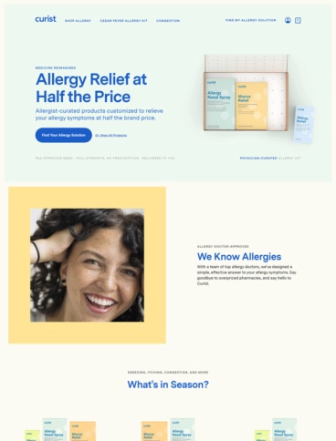 eCommerce website: Curist