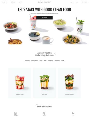 eCommerce website: Daily Harvest