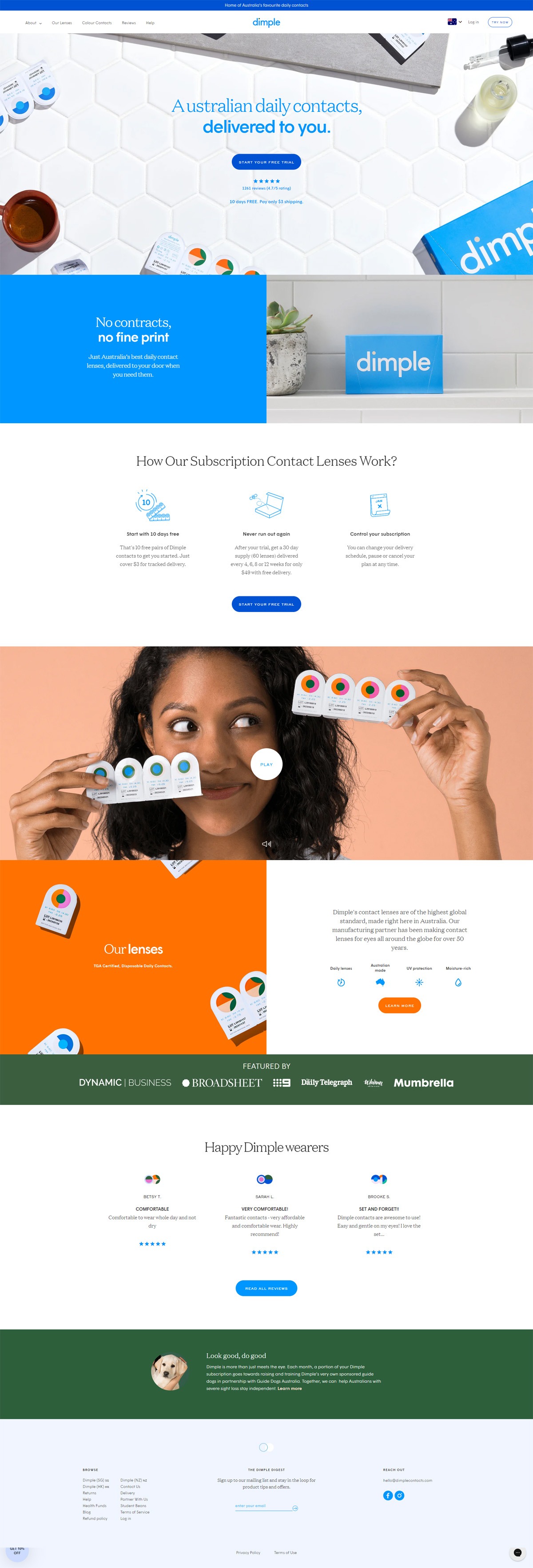 eCommerce website: Dimple