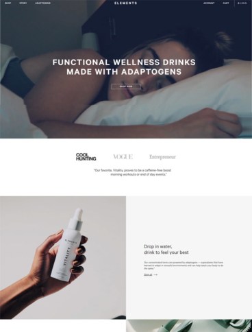 eCommerce website: Elements
