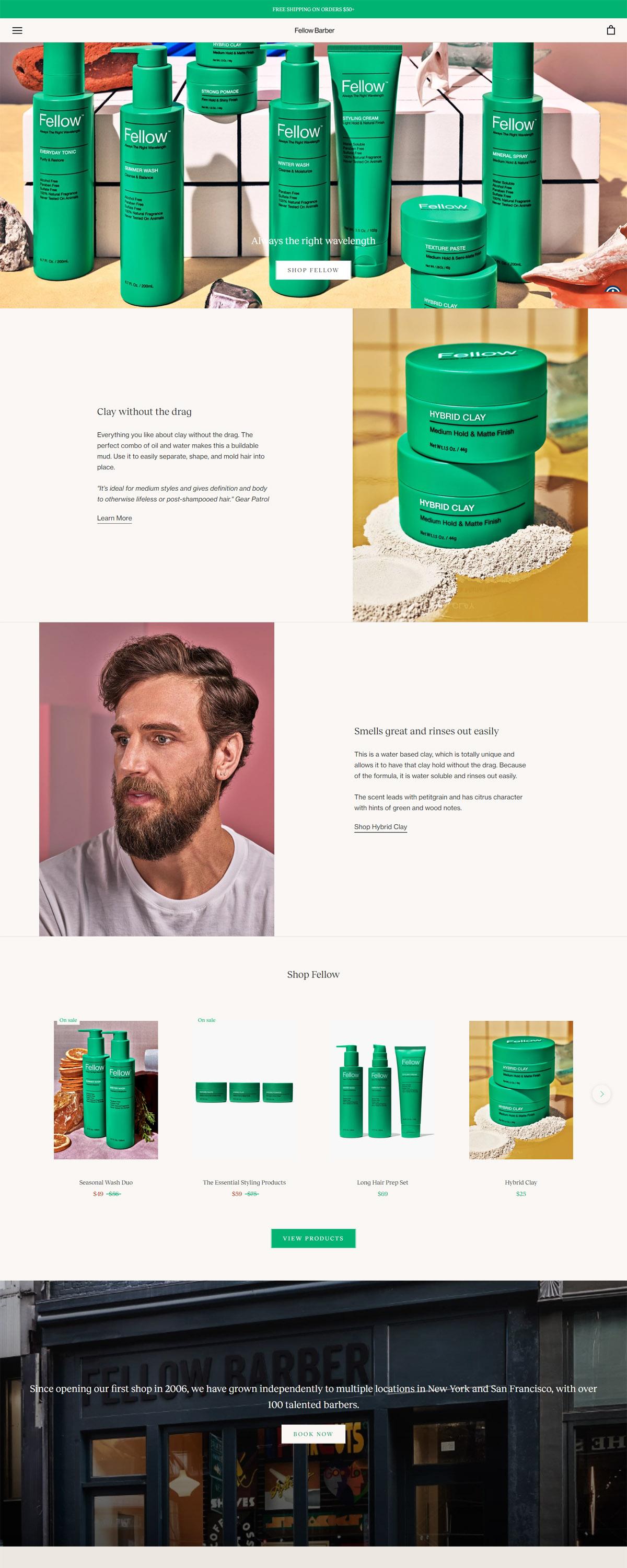 eCommerce website: Fellow Barber