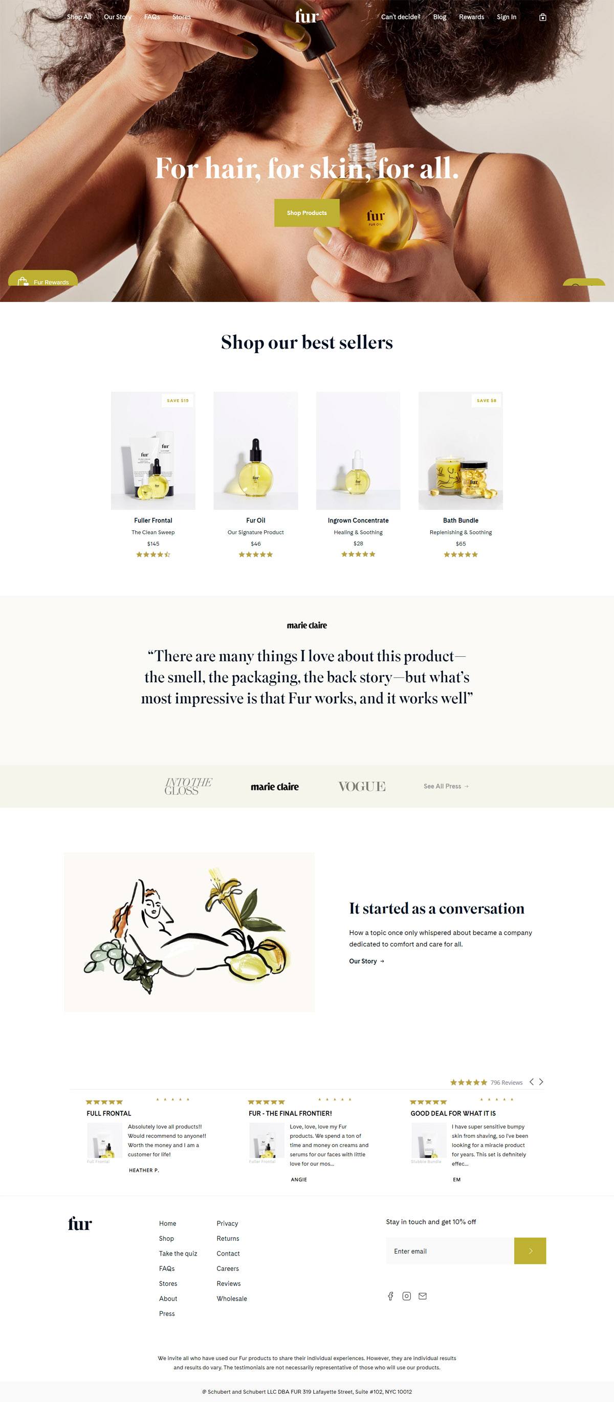 eCommerce website: Fur