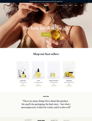 eCommerce website: Fur