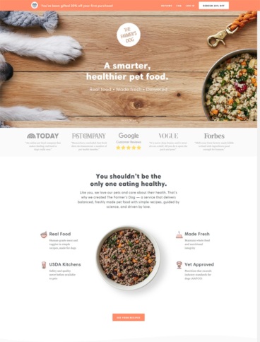 eCommerce website: The Farmer’s Dog