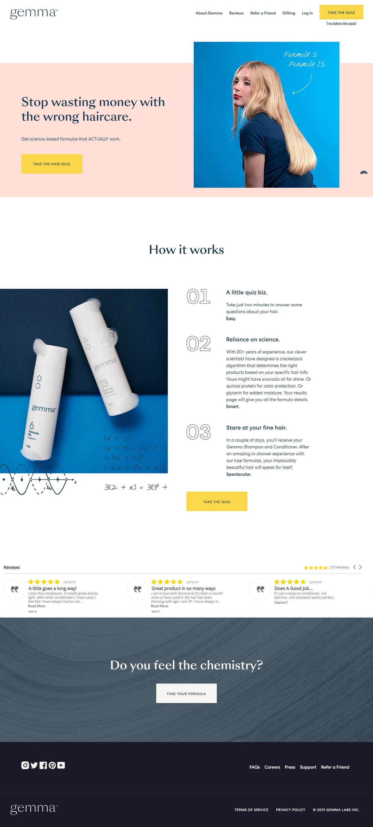 eCommerce website: Gemma