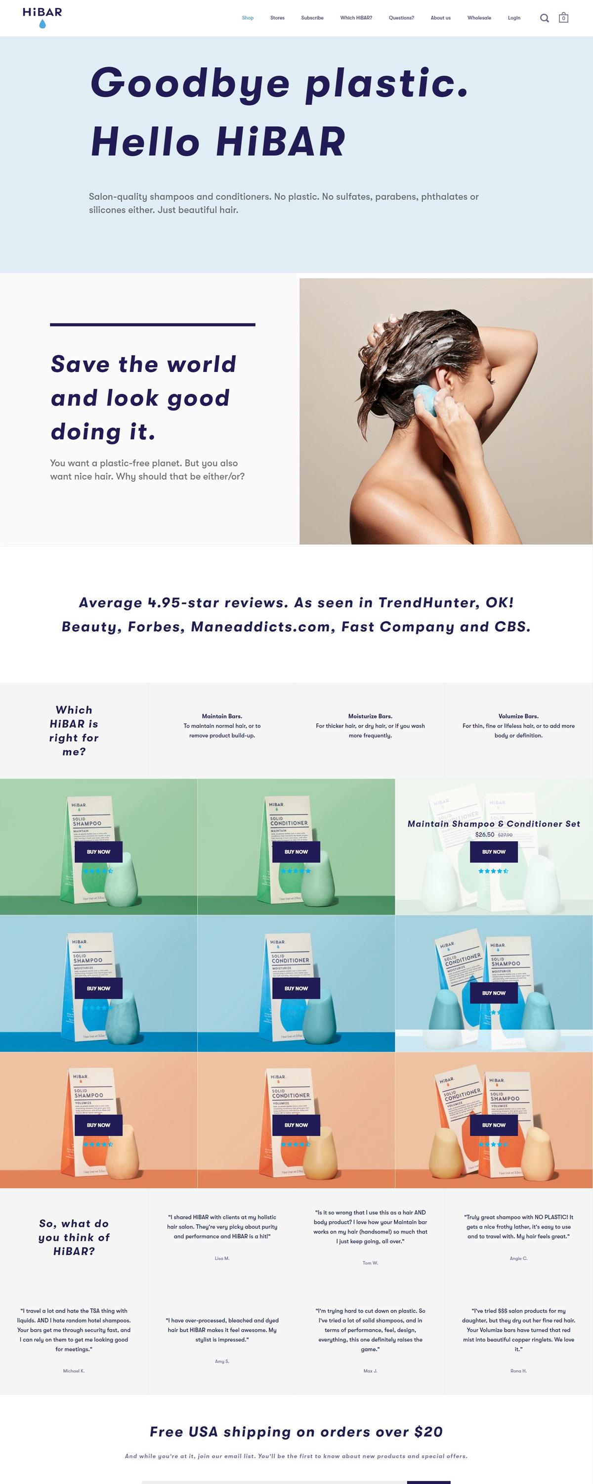 eCommerce website: HiBar