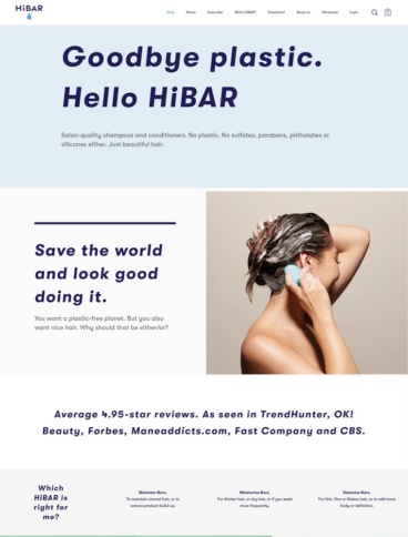 eCommerce website: HiBar
