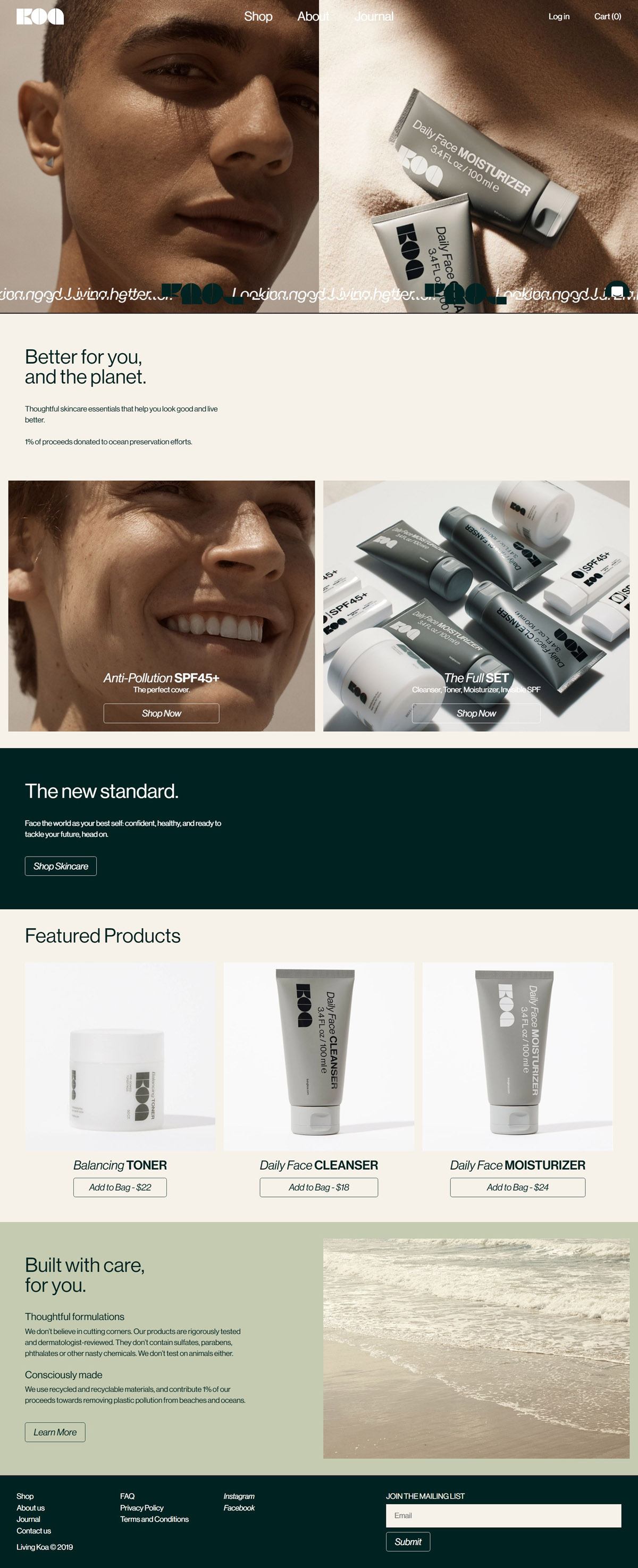eCommerce website: Koa