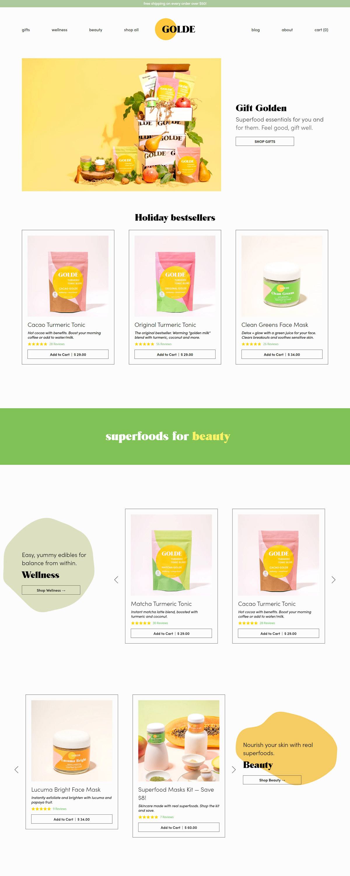 eCommerce website: Golde