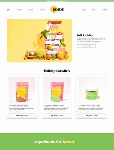 eCommerce website: Golde