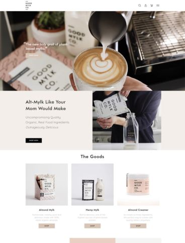 eCommerce website: GoodMylk Co.