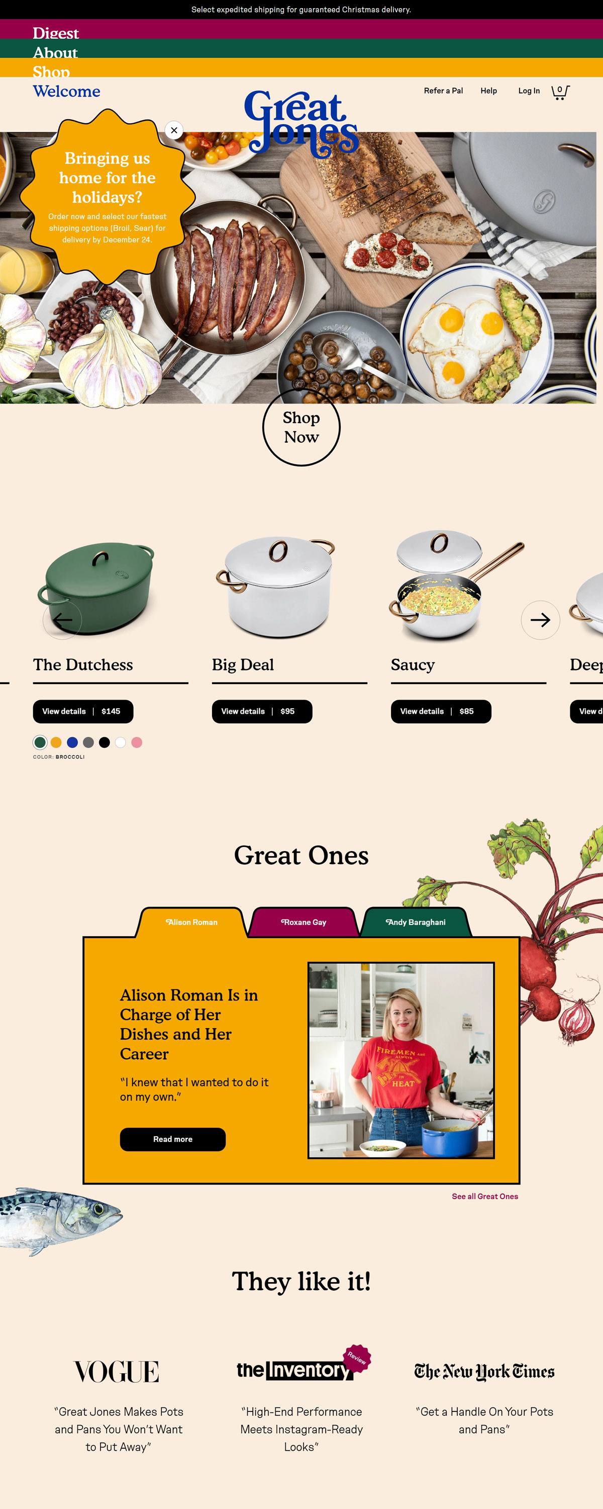 eCommerce website: Great Jones