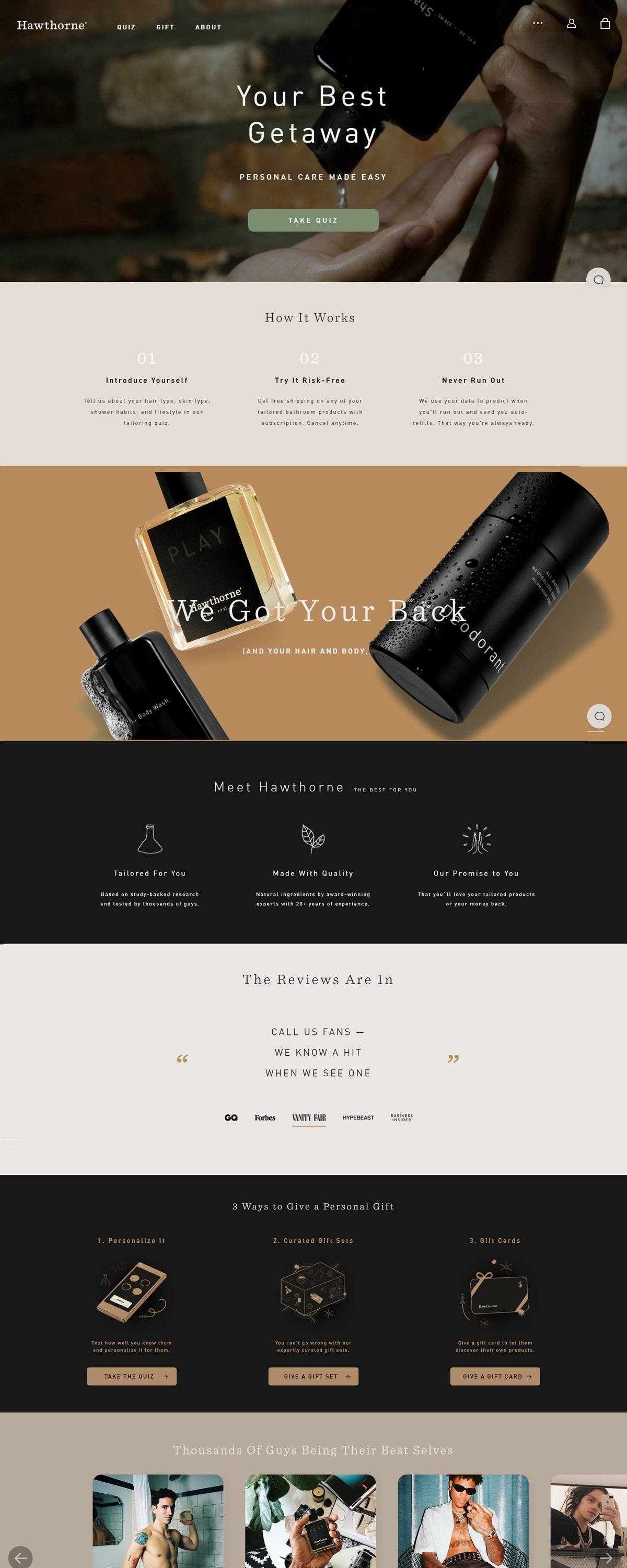 eCommerce website: Hawthorne