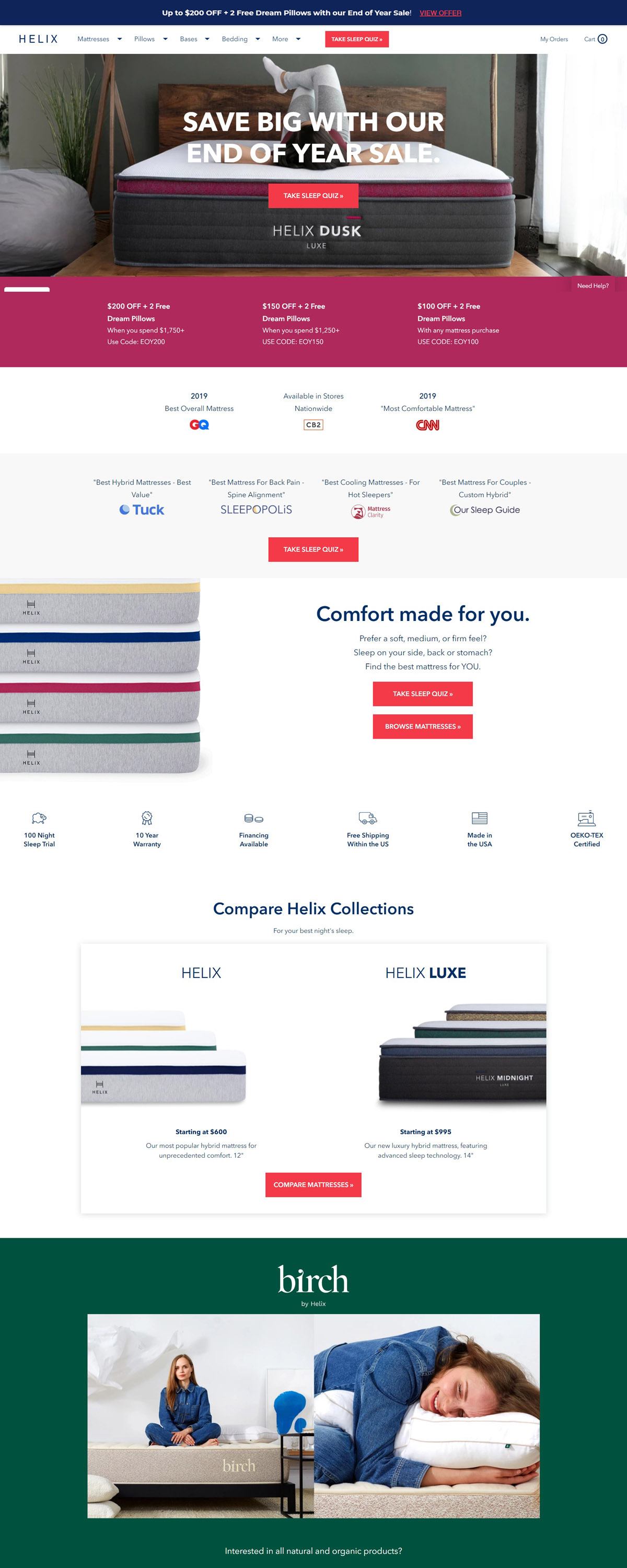 eCommerce website: Helix
