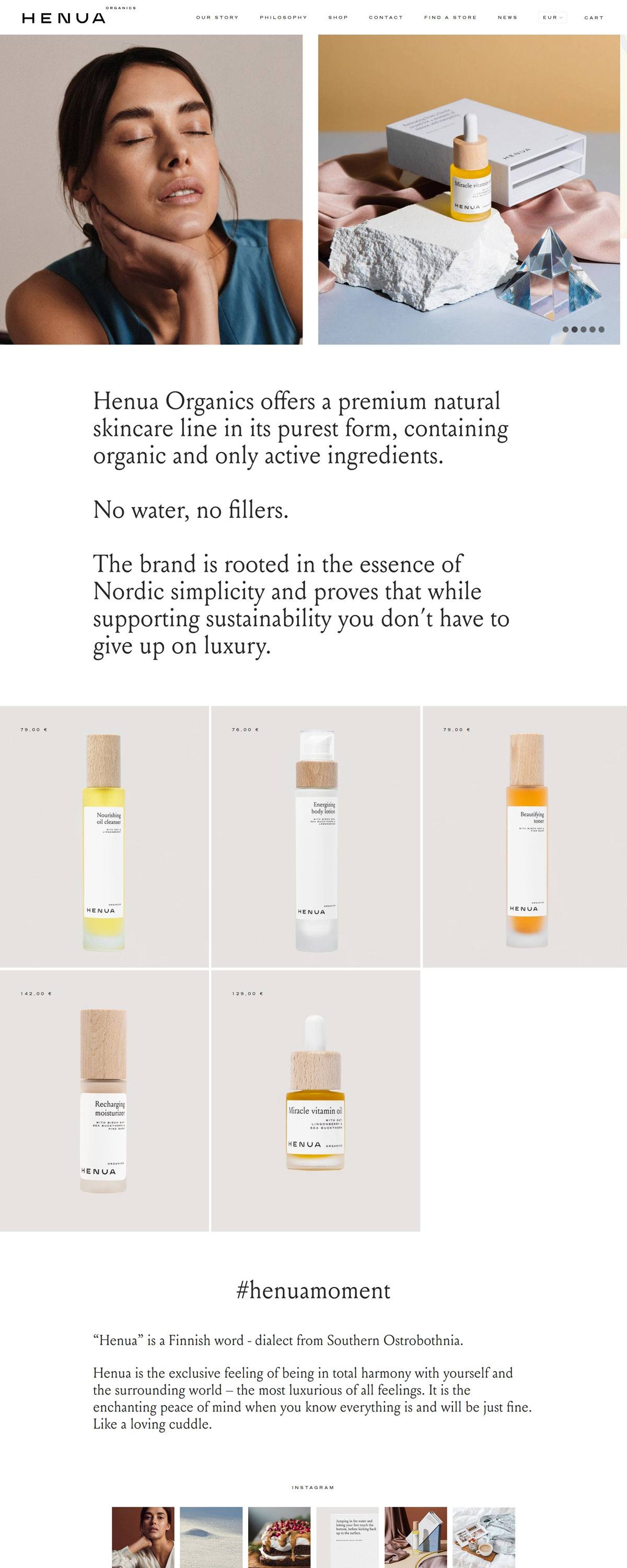 eCommerce website: Henua Organics