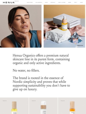 eCommerce website: Henua Organics