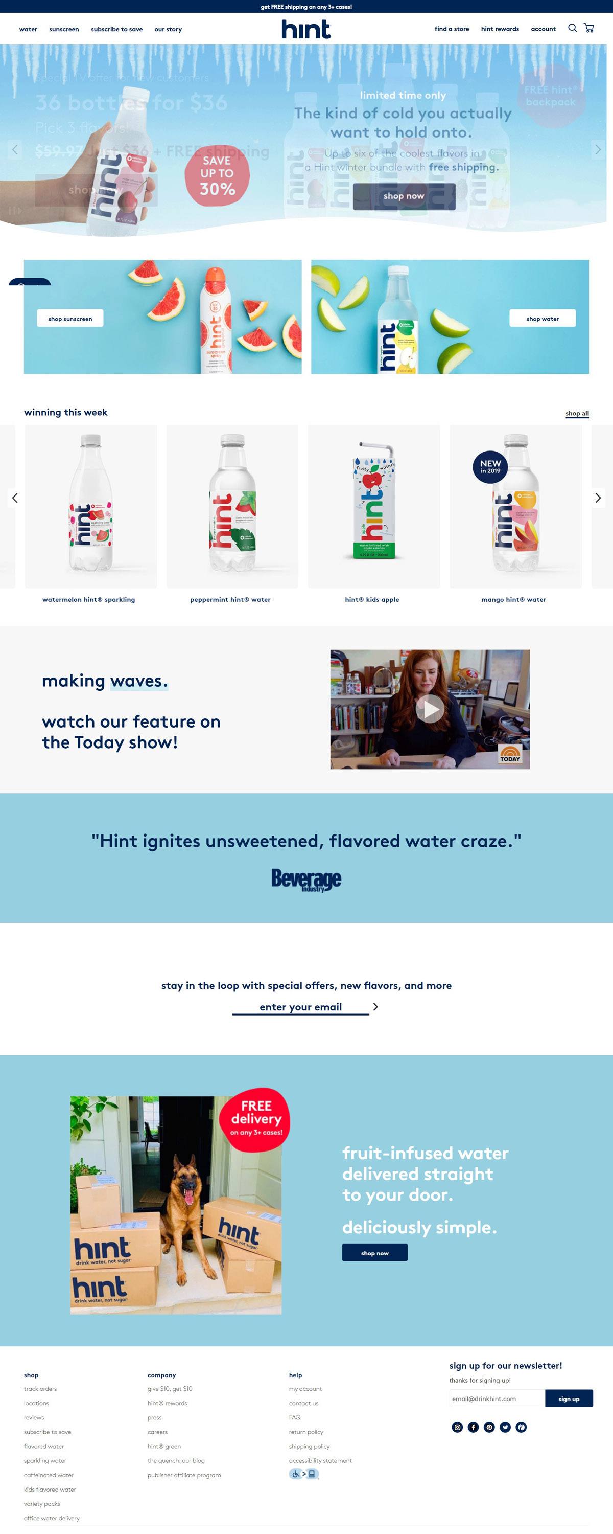 eCommerce website: Hint