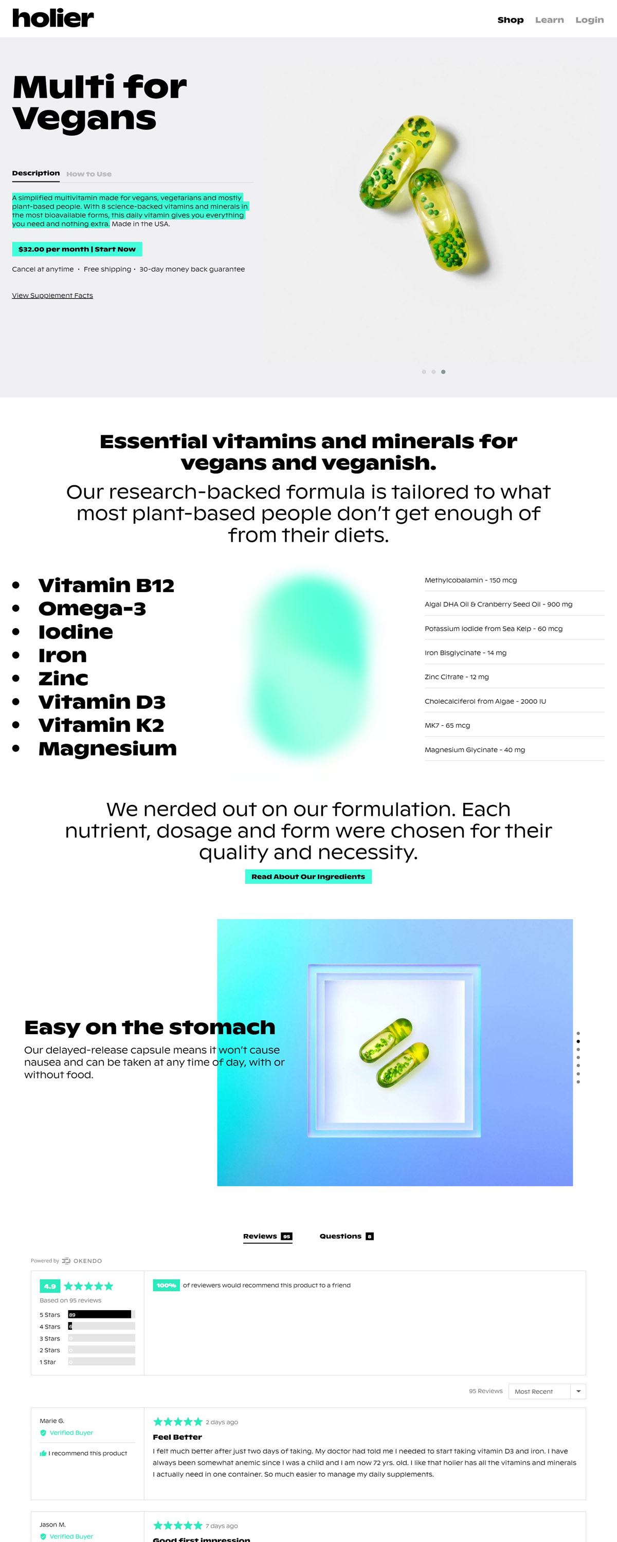 eCommerce website: Holier