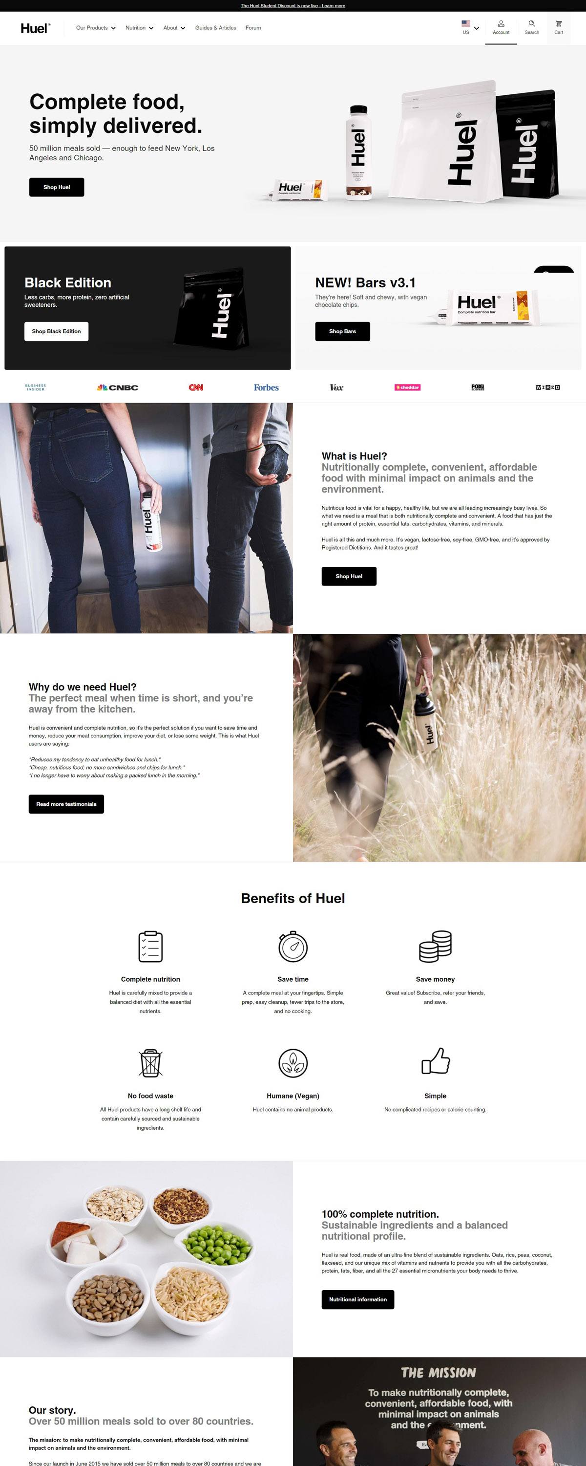 eCommerce website: Huel