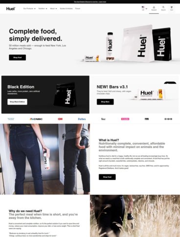 eCommerce website: Huel