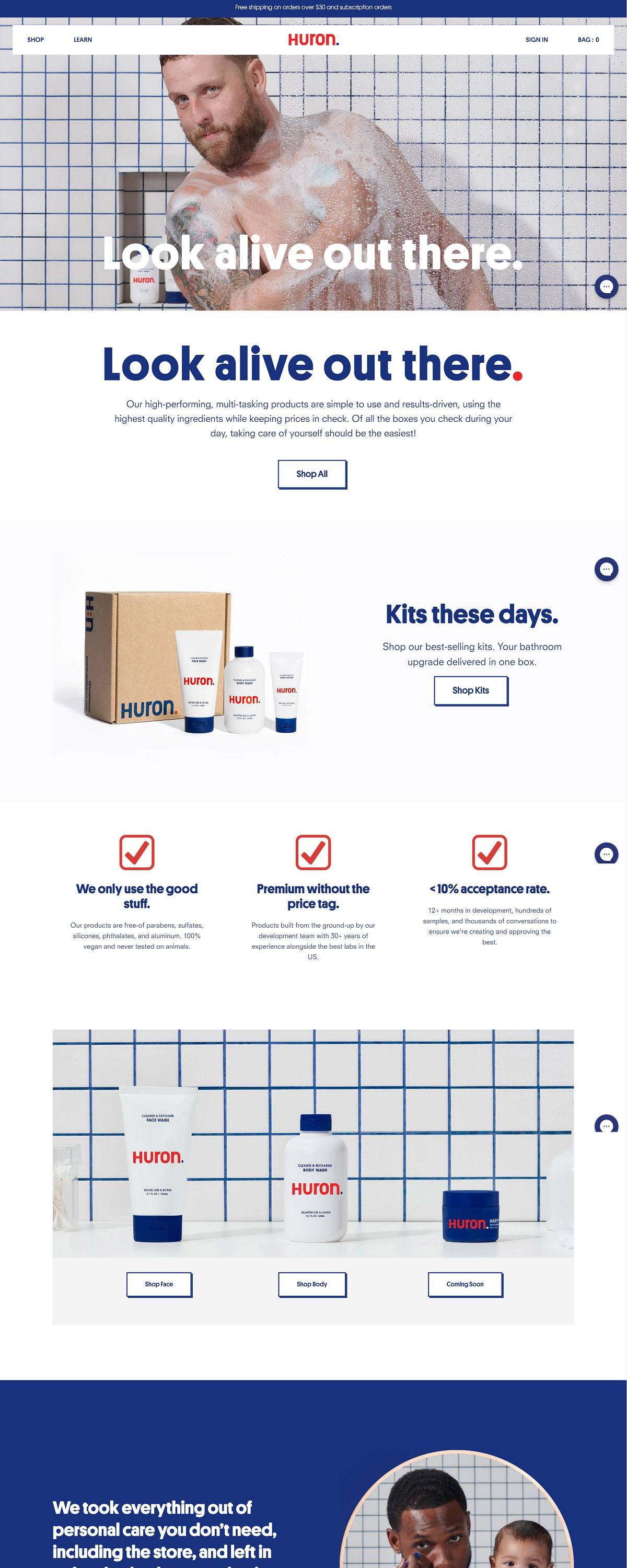 eCommerce website: Huron