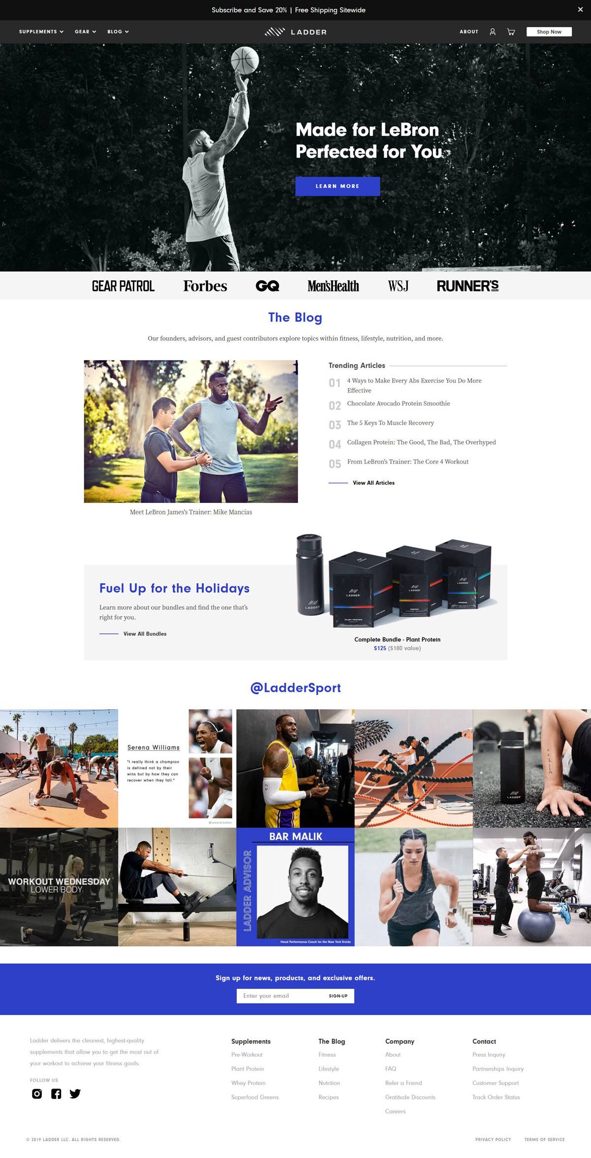 eCommerce website: Ladder