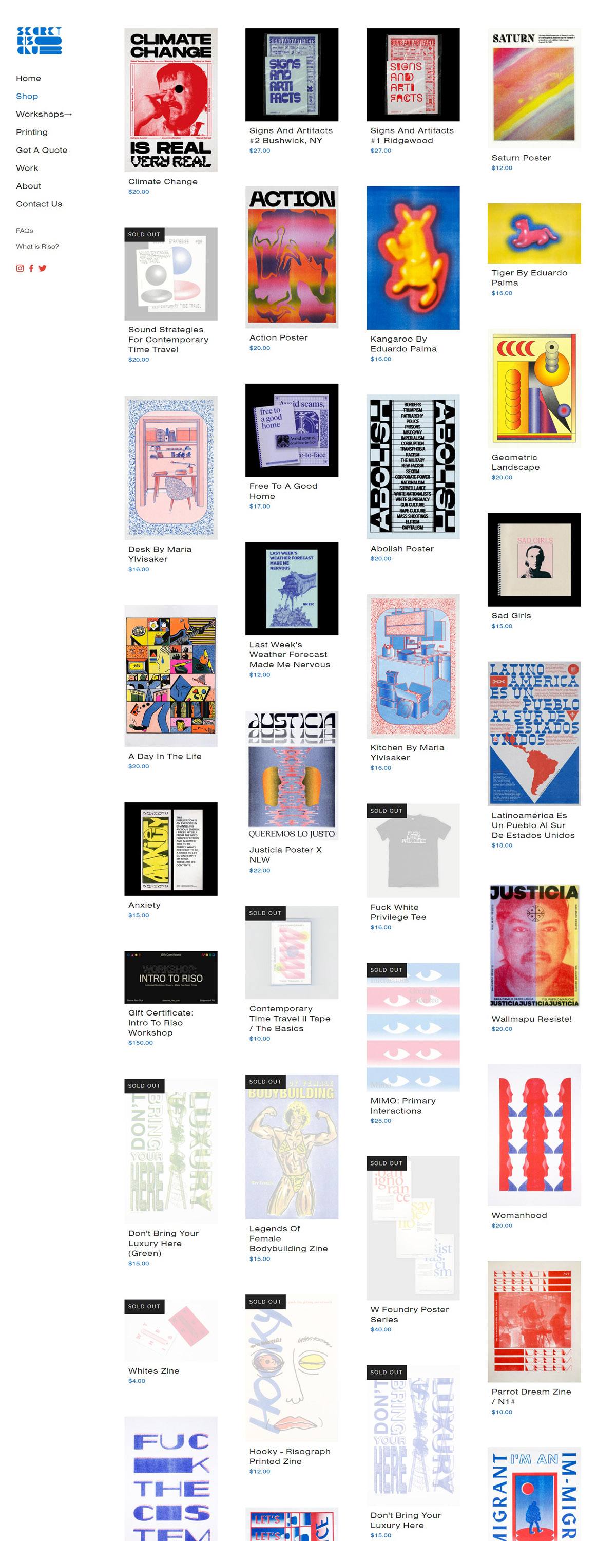 eCommerce website: Secret Riso Club